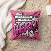 ピンクガーリーヒーロおもしろいモダンクール漫画本 クッション (ブランケット)