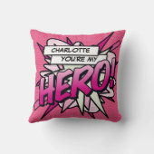 ピンクガーリーヒーロおもしろいモダンクール漫画本 クッション (裏面)