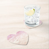 ピンクガーリーピーチグラムヒョウ印刷グラデーション絞り染め ペーパーコースター (インサイチュ)