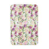 ピンクガーリーピーチパープルブルゴーニュ水カラーフローラ バスマット (正面縦)