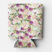 ピンクガーリーピーチパープルブルゴーニュ水カラーフローラ 缶クーラー (正面)