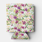 ピンクガーリーピーチパープルブルゴーニュ水カラーフローラ 缶クーラー (裏面)