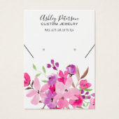 ピンクガーリーフローラジュエリーイヤリングネックレスディスプレイ (正面)