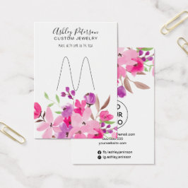 ピンクガーリーフローラジュエリーリングのホルダー表示