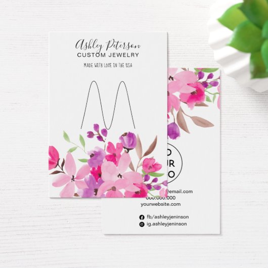 ピンクガーリーフローラジュエリーリングのホルダー表示 (デスク)