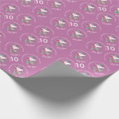 ピンクガーリーフローラユニコーンマジカル ラッピングペーパー (角)