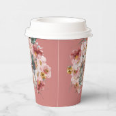 ピンクガーリーフローラ写真卒業パーティー紙カップ 紙コップ (右)