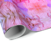 ピンクガーリーフローラ抽象芸術ウォーターカラーボホシック ラッピングペーパー (ロールコーナー)