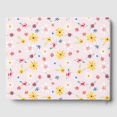 ピンクガーリーフローラ植物花赤ちゃんシャワー ゲストブック (裏面)