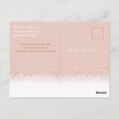 ピンクガーリーブライダルシャワーサンキューはがき ポストカード (裏面)