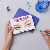 ピンクガーリーブラウンウォーターカラーアイメイクアップアーティスト ポストカード