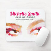 ピンクガーリーブラウンウォーターカラーアイメイクアップアーティスト マウスパッド (マウス)