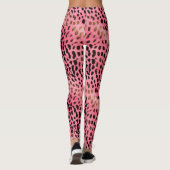 ピンクガーリーブラックヒョウ レギンス (裏面)