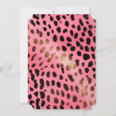 ピンクガーリーブラックレオパード印刷招待状 招待状 (裏面)