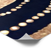 ピンクガーリーブラック金ゴールドグリッターアモダンートポスター ポスター (角)