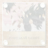 ピンクガーリーブラック金ゴールドスパークル女性のカーボーイ牛革 ガラスコースター (裏面)