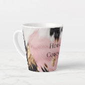 ピンクガーリーブラック金ゴールド女性のカーボーイ牛革 カフェラテマグ (左アングル)