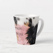 ピンクガーリーブラック金ゴールド女性のカーボーイ牛革 カフェラテマグ (右アングル)