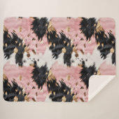 ピンクガーリーブラック金ゴールド女性のカーボーイ牛革 シェルパブランケット (正面(横))