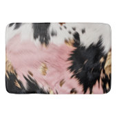 ピンクガーリーブラック金ゴールド女性のカーボーイ牛革 バスマット (正面)