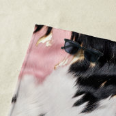 ピンクガーリーブラック金ゴールド女性のカーボーイ牛革 ビーチタオル (インサイチュ)