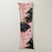 ピンクガーリーブラック金ゴールド女性のカーボーイ牛革 ボディピロー (正面縦)