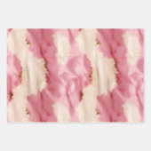 ピンクガーリーブラック金ゴールド女性のカーボーイ牛革 ラッピングペーパーシート (正面3)