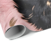 ピンクガーリーブラック金ゴールド女性のカーボーイ牛革 ラッピングペーパー (ロールコーナー)