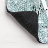 ピンクガーリーブルーパープルグリッターモノグラム名 マウスパッド (コーナー)