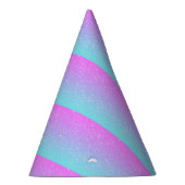 ピンクガーリーブルーレインボースターズスパークルグリッター パーティーハット (右)