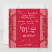 ピンクガーリーブードワール特別パーティの招待状 招待状 (裏面)