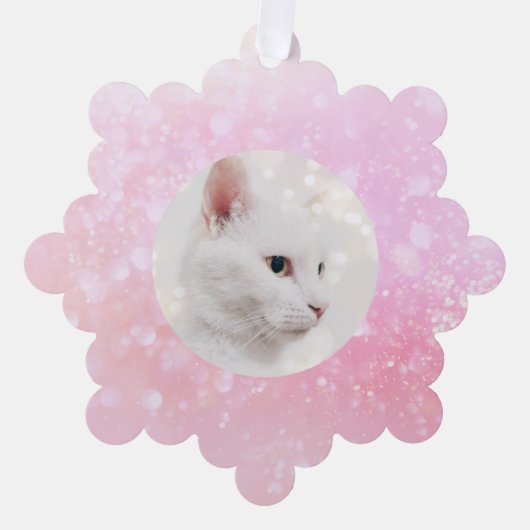 ピンクガーリーホリデーフレーム オーナメントカード (正面)