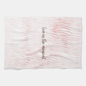 ピンクガーリーホワイトウォーター色の動物ゼブラプリント キッチンタオル (横)