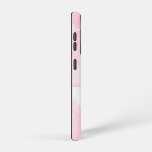 ピンクガーリーホワイトウォーター色名モノグラム SAMSUNG GALAXYケース (右側面)