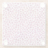 ピンクガーリーホワイトグラムグリッターヒョウ柄 ガラスコースター (裏面)