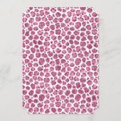 ピンクガーリーホワイトグラムグリッターヒョウ柄 招待状 (裏面)