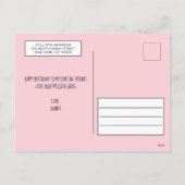 ピンクガーリーホワイトフォーフォトコラージュハッピーバースデー シーズンポストカード (裏面)