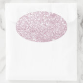 ピンクガーリーホワイト抽象芸術グリッターフォトプリント 楕円形シール (バッグ)