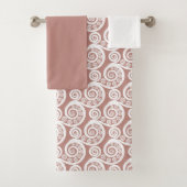 ピンクガーリーホワイト自然インスパイアファーン葉巻 バスタオルセット (インサイチュ)