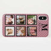 ピンクガーリーマイクロハート6写真&モノグラム Case-Mate iPhoneケース (裏面(横))