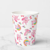 ピンクガーリーマジカルユニコーンレインボー紙カップ 紙コップ (裏面)