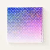 ピンクガーリーマーメイド金ゴールドグリッター名Sketchbook ノートブック (裏面)