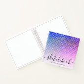 ピンクガーリーマーメイド金ゴールドグリッター名Sketchbook ノートブック (内部)