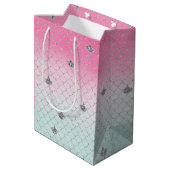 ピンクガーリーミントシルバーグリッター人魚 ミディアムペーパーバッグ (裏面アングル)