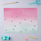 ピンクガーリーミントシルバーグリッター人魚 薄葉紙 (クラフト)