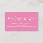 ピンクガーリーメイクアップアーティストヘアサロン 名刺 (裏面)