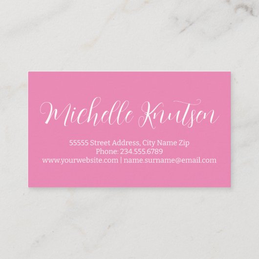 ピンクガーリーメイクアップアーティストヘアサロン 名刺 (裏面)