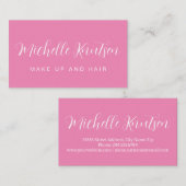 ピンクガーリーメイクアップアーティストヘアサロン 名刺 (正面/裏面)