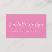 ピンクガーリーメイクアップアーティストヘアサロン 名刺 (正面)