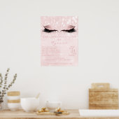 ピンクガーリーメイクアップ目まぶし内線価格表 ポスター (キッチン)